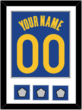 Golden State Name & Number With 3 Champions Patches - Blue Icon - Single Mat 1