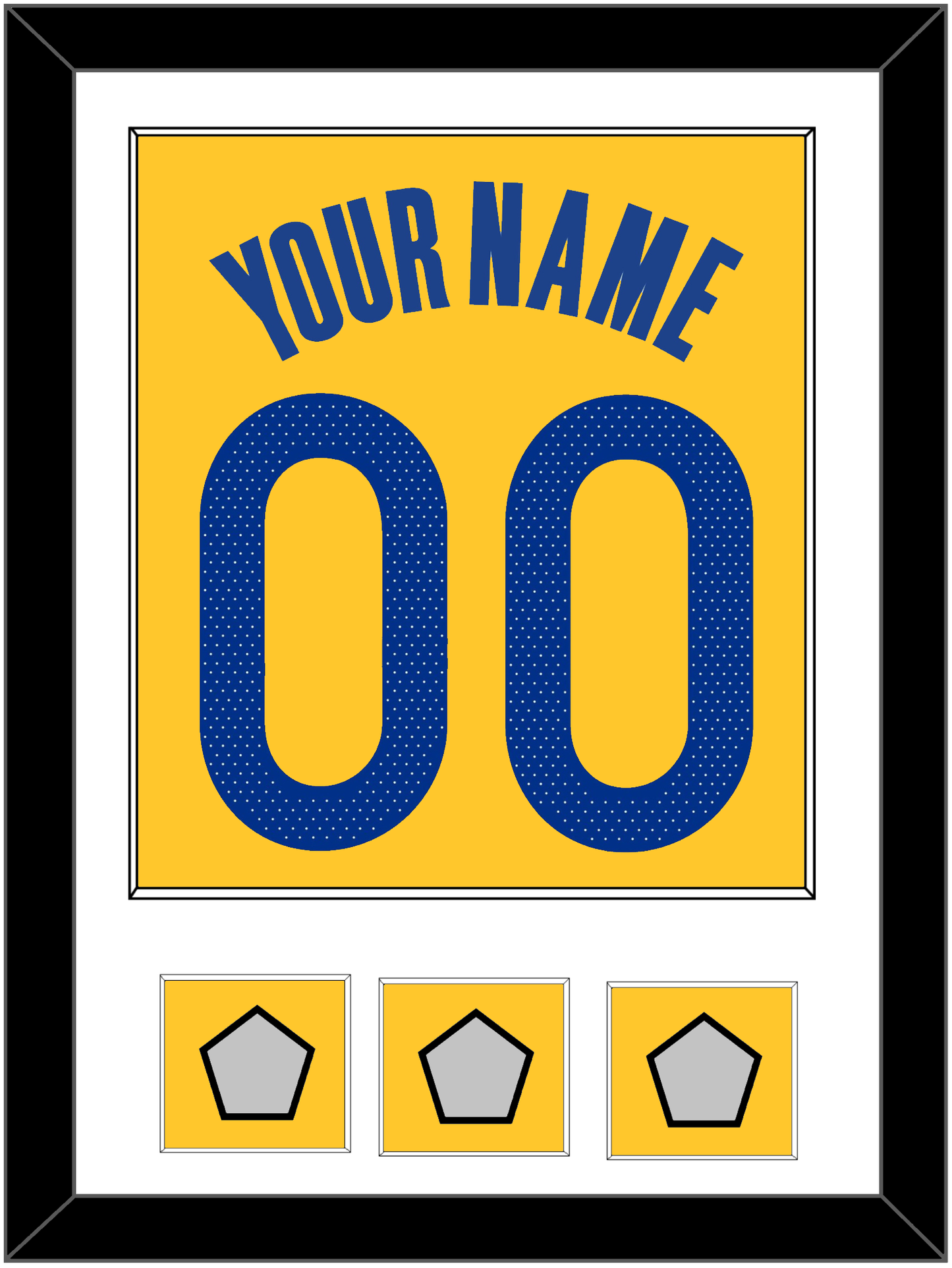 Golden State Name & Number With 3 Finals Patches - Yellow Statement (2019-2022) - Essential Tier 1