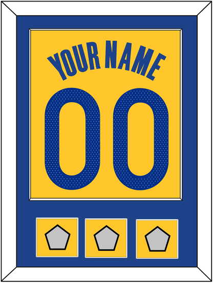 Golden State Name & Number With 3 Finals Patches - Yellow Statement (2019-2022) - Essential Tier 2