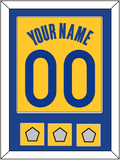 Golden State Name & Number With 3 Finals Patches - Yellow Statement (2019-2022) - Single Mat 2