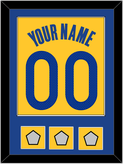 Golden State Name & Number With 3 Finals Patches - Yellow Statement (2019-2022) - Essential Tier 2
