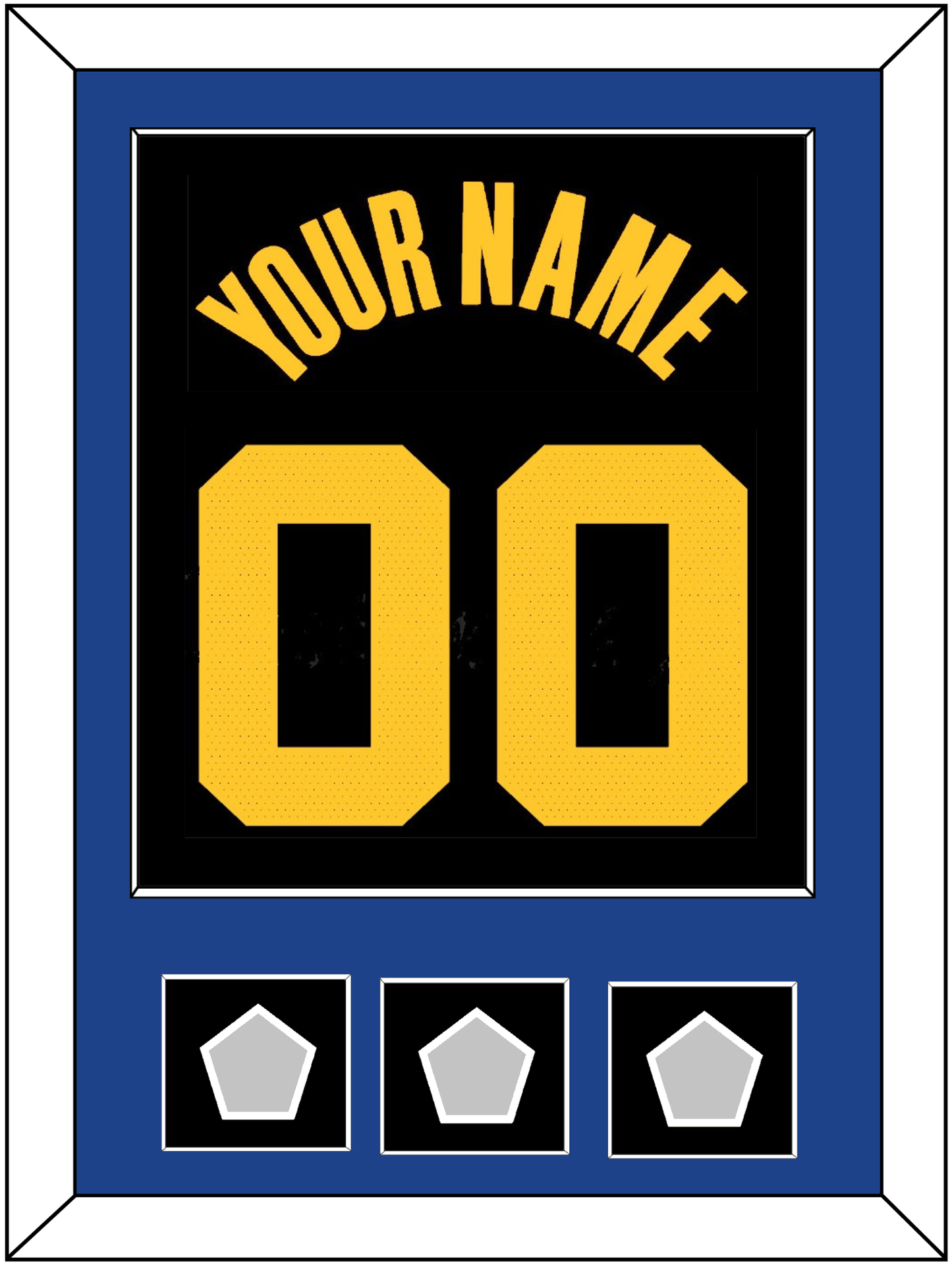 Golden State Name & Number With 3 Champions Patches - Black City (2021-2022) - Essential Tier 2