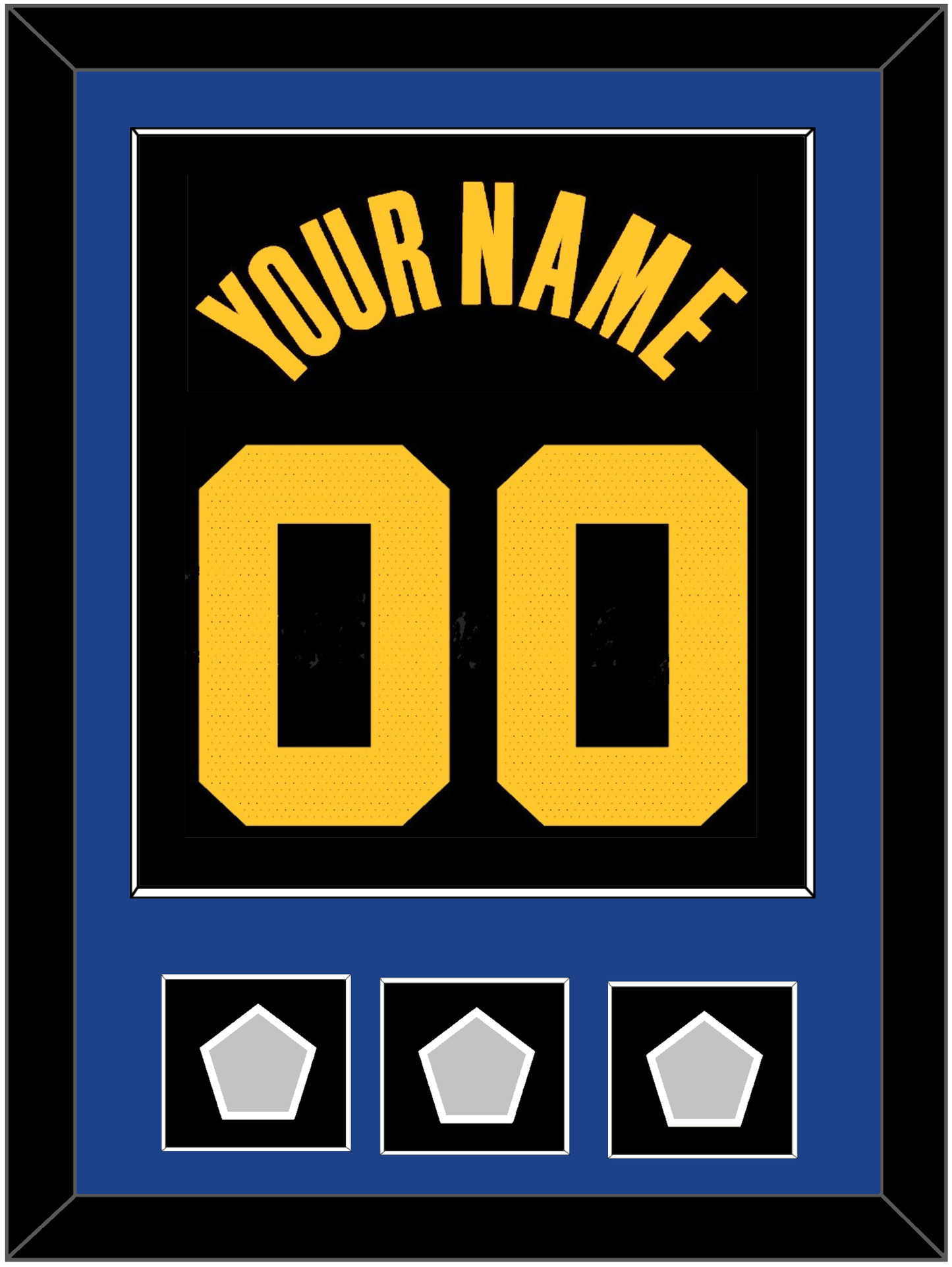 Golden State Name & Number With 3 Champions Patches - Black City (2021-2022) - Essential Tier 2