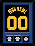 Golden State Name & Number With 3 Finals Patches - Black City (2021-2022) - Single Mat 2