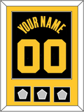 Golden State Name & Number With 3 Champions Patches - Black City (2021-2022) - Single Mat 3