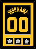 Golden State Name & Number With 3 Finals Patches - Black City (2021-2022) - Single Mat 3