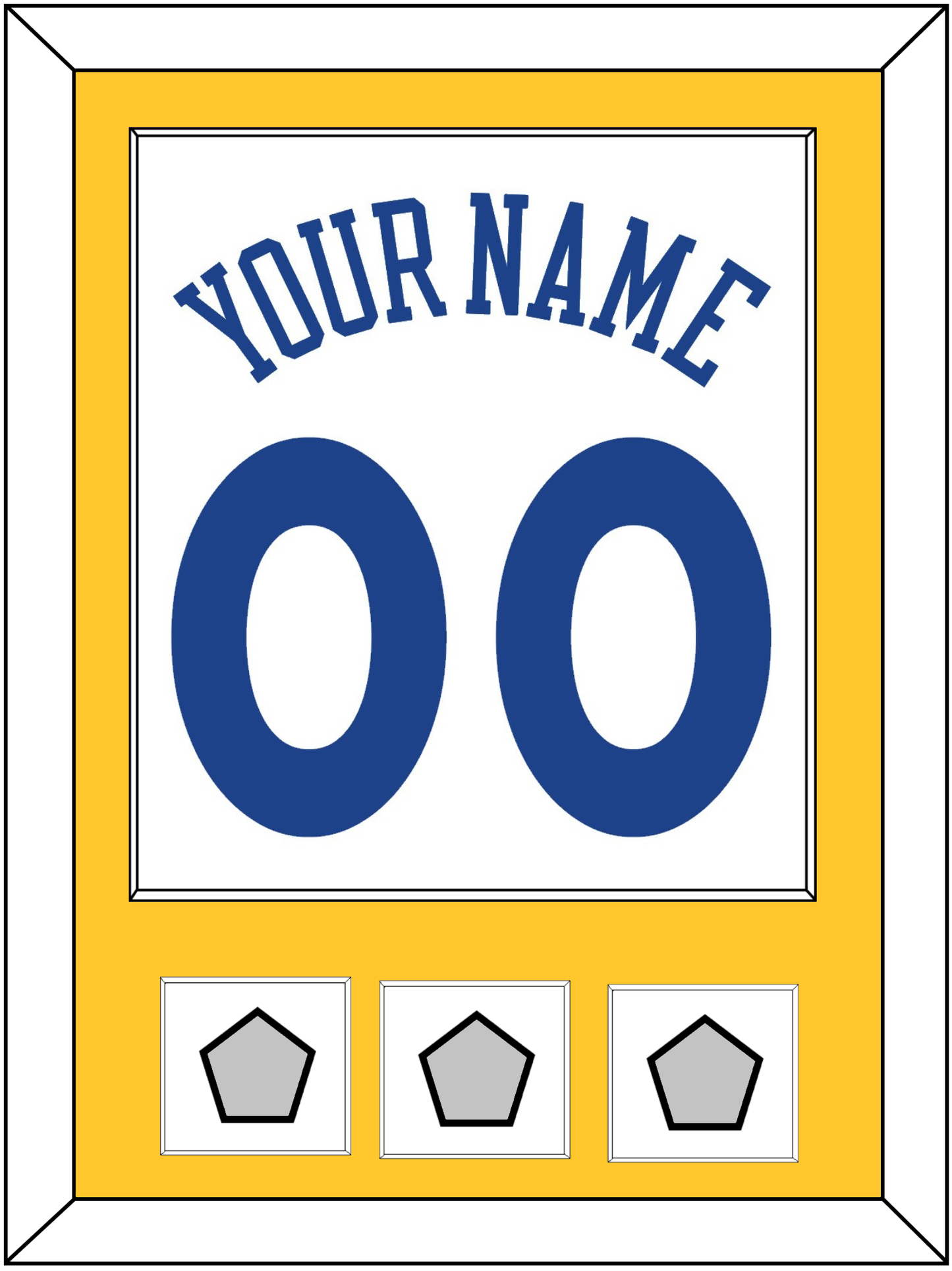 Golden State Name & Number With 3 Finals Patches - Home White (2010-2019) - Essential Tier 2