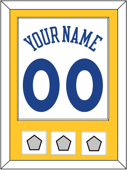 Golden State Name & Number With 3 Finals Patches - Home White (2010-2019) - Essential Tier 2