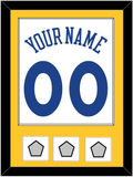 Golden State Name & Number With 3 Finals Patches - Home White (2010-2019) - Single Mat 2
