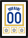 Golden State Name & Number With 3 Champions Patches - White Association - Double Mat 1