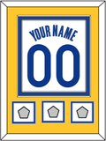 Golden State Name & Number With 3 Champions Patches - Home White (2010-2019) - Double Mat 3