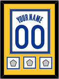 Golden State Name & Number With 3 Finals Patches - White Association - Double Mat 3
