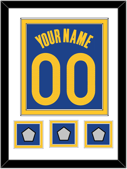 Golden State Name & Number With 3 Finals Patches - Blue Icon - Signature Tier 1