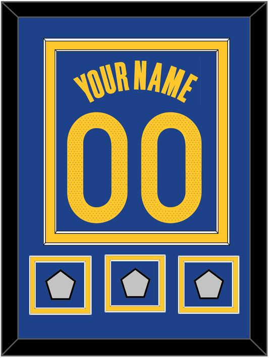 Golden State Name & Number With 3 Finals Patches - Blue Icon - Signature Tier 2