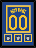 Golden State Name & Number With 3 Finals Patches - Blue Icon - Double Mat 2