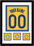 Golden State Name & Number With 3 Finals Patches - Yellow Statement (2019-2022) - Double Mat 1