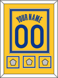 Golden State Name & Number With 3 Finals Patches - Yellow Statement (2019-2022) - Double Mat 2