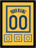 Golden State Name & Number With 3 Finals Patches - Yellow Statement (2019-2022) - Double Mat 2