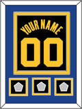 Golden State Name & Number With 3 Champions Patches - Black City (2021-2022) - Double Mat 3