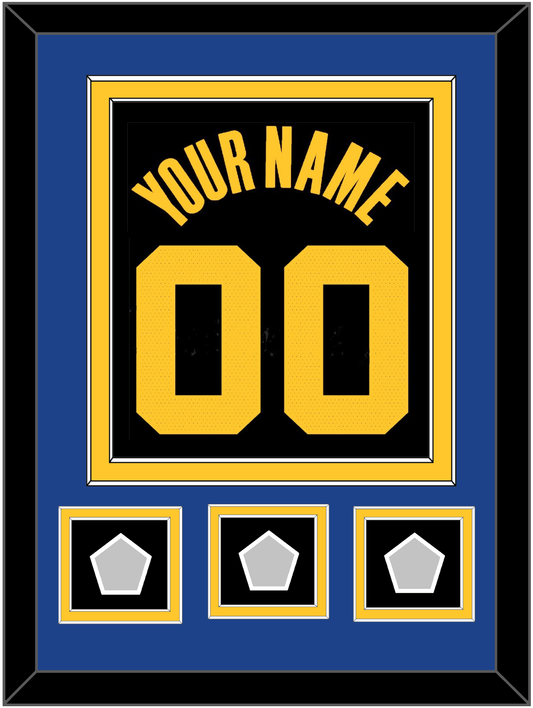 Golden State Name & Number With 3 Champions Patches - Black City (2021-2022) - Signature Tier 3