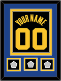 Golden State Name & Number With 3 Champions Patches - Black City (2021-2022) - Double Mat 3