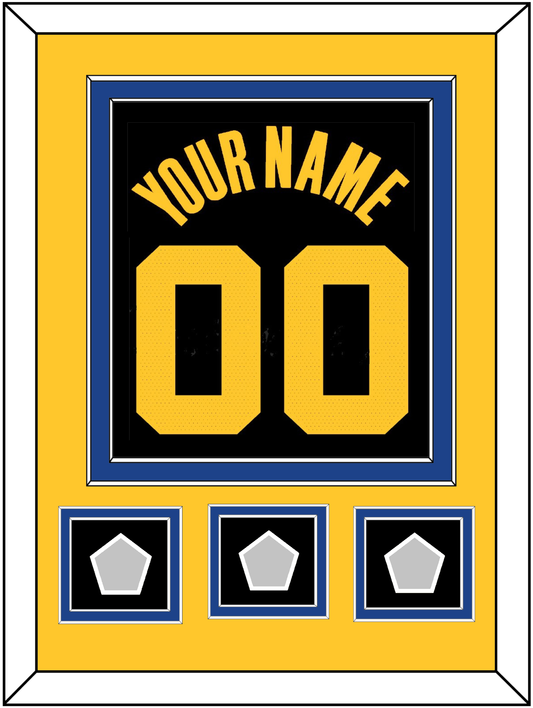 Golden State Name & Number With 3 Champions Patches - Black City (2021-2022) - Signature Tier 4