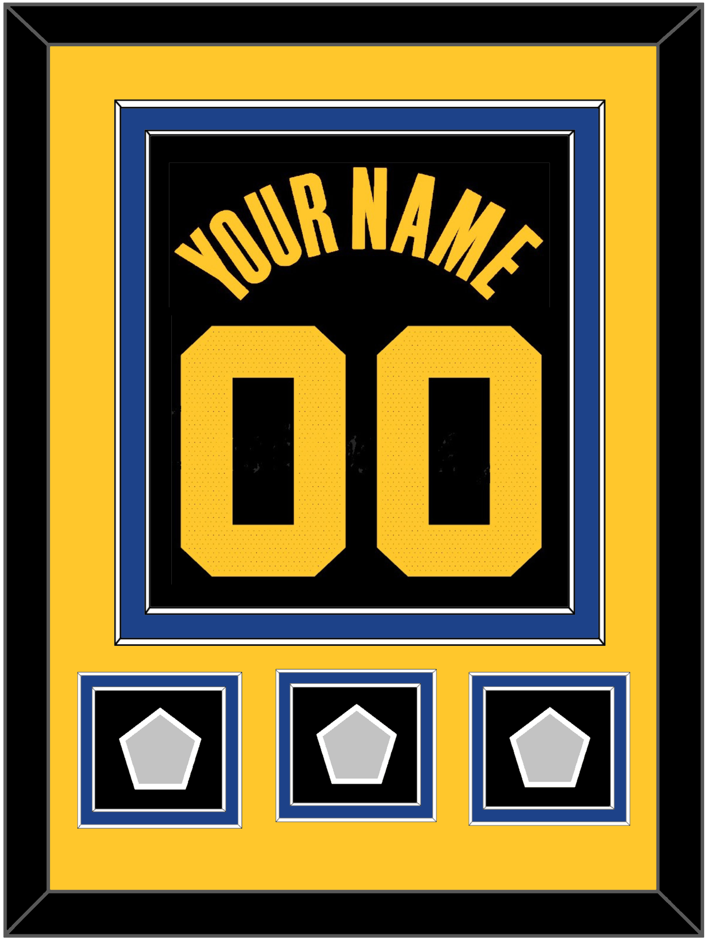 Golden State Name & Number With 3 Finals Patches - Black City (2021-2022) - Signature Tier 4