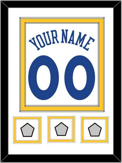Golden State Name & Number With 3 Finals Patches - Home White (2010-2019) - Signature Tier 1