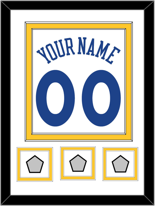 Golden State Name & Number With 3 Finals Patches - Home White (2010-2019) - Signature Tier 1