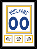 Golden State Name & Number With 3 Champions Patches - Home White (2010-2019) - Double Mat 1