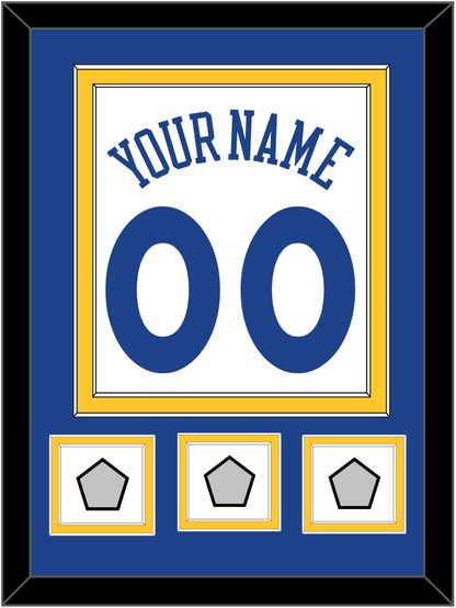 Golden State Name & Number With 3 Finals Patches - Home White (2010-2019) - Signature Tier 2