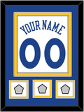 Golden State Name & Number With 3 Champions Patches - Home White (2010-2019) - Double Mat 2