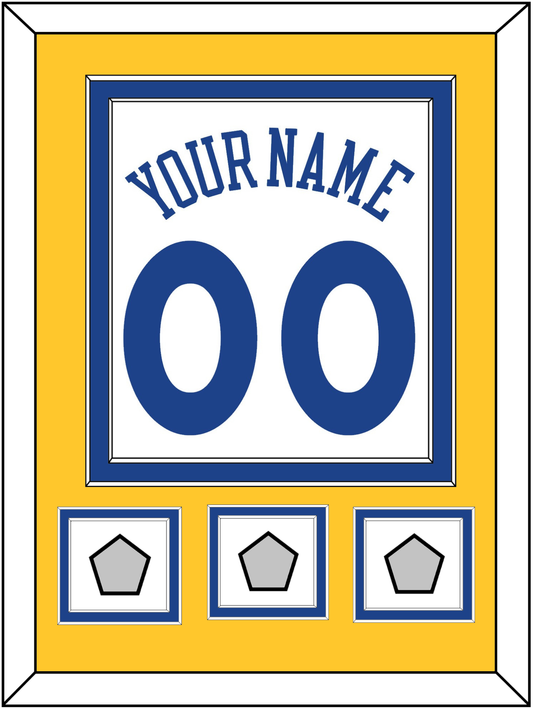 Golden State Name & Number With 3 Finals Patches - Home White (2010-2019) - Signature Tier 3