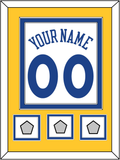Golden State Name & Number With 3 Finals Patches - Home White (2010-2019) - Double Mat 3