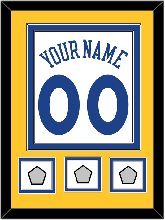 Golden State Name & Number With 3 Finals Patches - Home White (2010-2019) - Signature Tier 3