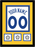 Golden State Name & Number With 3 Finals Patches - Home White (2010-2019) - Double Mat 3
