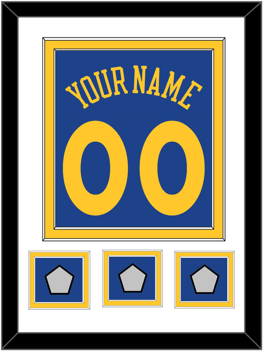 Golden State Name & Number With 3 Finals Patches - Road Blue (2010-2019) - Signature Tier 1