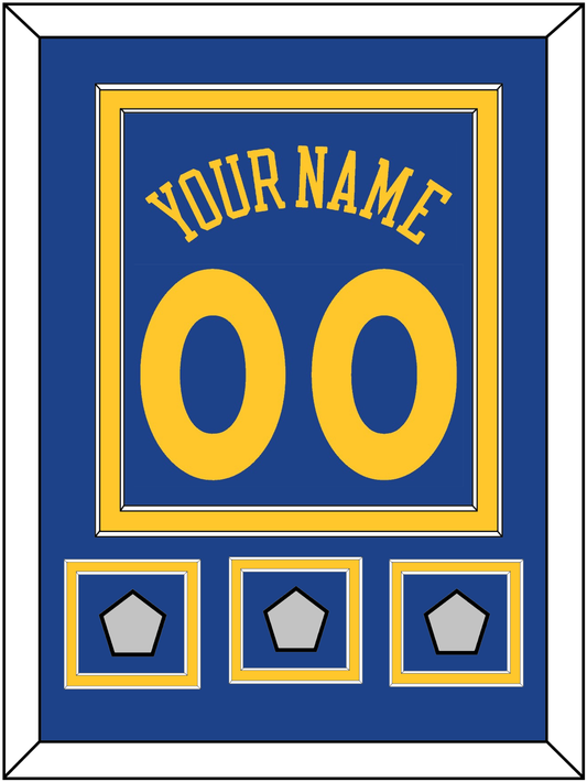 Golden State Name & Number With 3 Finals Patches - Road Blue (2010-2019) - Signature Tier 2
