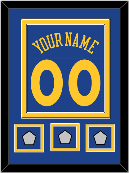 Golden State Name & Number With 3 Finals Patches - Road Blue (2010-2019) - Signature Tier 2