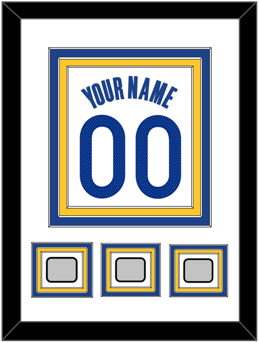 Golden State Name & Number With 3 Finals Patches - White Association - Premier Tier 1