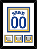 Golden State Name & Number With 3 Finals Patches - White Association - Triple Mat 1