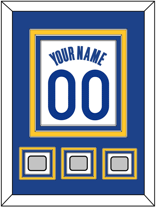 Golden State Name & Number With 3 Finals Patches - White Association - Premier Tier 2