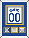 Golden State Name & Number With 3 Finals Patches - White Association - Triple Mat 2