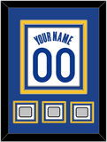 Golden State Name & Number With 3 Finals Patches - White Association - Triple Mat 2