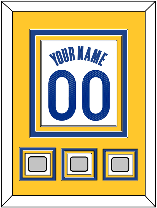 Golden State Name & Number With 3 Finals Patches - White Association - Premier Tier 3