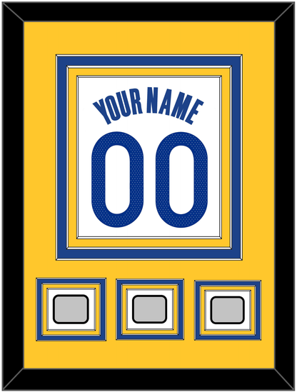 Golden State Name & Number With 3 Finals Patches - White Association - Premier Tier 3