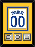 Golden State Name & Number With 3 Champions Patches - White Association - Triple Mat 3