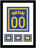 Golden State Name & Number With 3 Champions Patches - Blue Icon - Triple Mat 1