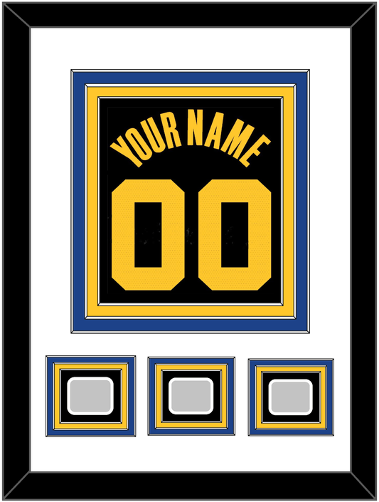 Golden State Name & Number With 3 Champions Patches - Black City (2021-2022) - Premier Tier 1