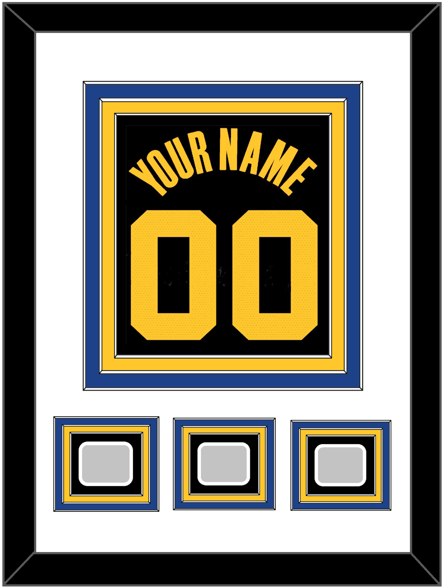 Golden State Name & Number With 3 Finals Patches - Black City (2021-2022) - Premier Tier 1